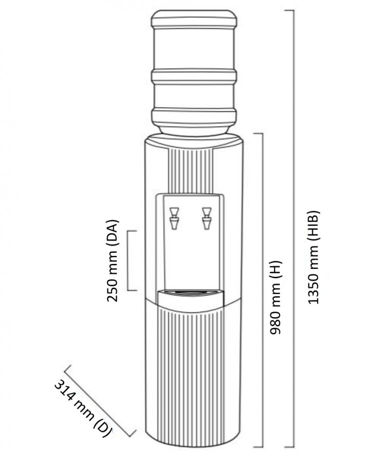Crystal Glacier BottleFed Water Cooler Cold & Ambient MIW Water